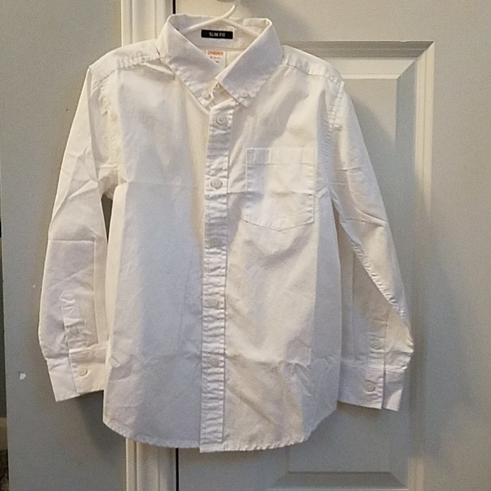 Boys white button down